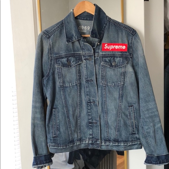 supreme jean jacket patches